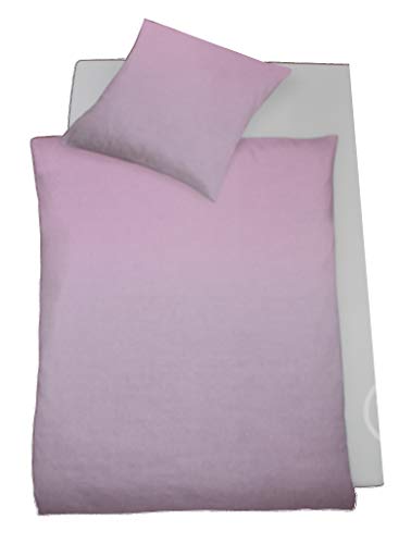 schlafgut Bettwäsche Mako Satin 135 x 200 100% Baumwolle bügelleicht rosa pink
