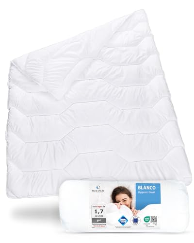 Third of Life Bettdecke 135x200 Blanco 4-Jahreszeiten, Weiche Ganzjahres-Decke mit Feuchtigkeitsmanagement & hoher Atmungsaktivität, Blanket 135 x 200, Ideale Hygiene für Allergiker