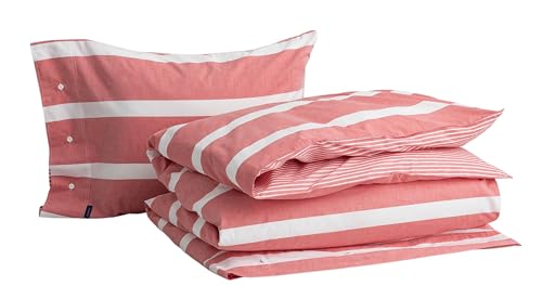 GANT Oxford Stripe Bettdeckenbezug einzeln 155x220cm Farbe Bright RED