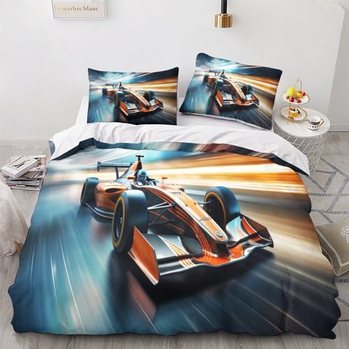 OPSREY Aurace Bequem Bettwäsche-Set Personalisierter Superauto Steppdeckenbezug Set Mit Reißverschluss Bettbezug Set Microfaser Bettdeckenbezug Für Erwachsene Und Kinder King?220x240cm?