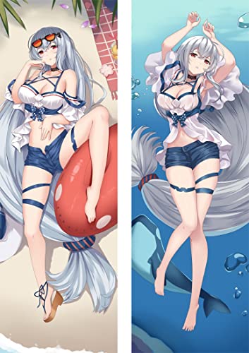 GUANBBD-Azur Lane GRAF Zeppelin Doppelseitige Umarmungen Kissenbezug für Bettwäsche Reißverschluss, Prinzessin Anime Kissenbezug Dakimakura-160x50cm