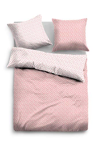 TOM TAILOR 0069903 Bettwäsche Garnitur mit Kopfkissenbezug Baumwoll-Satin 1x 155x220 cm + 1x 80x80 cm rose