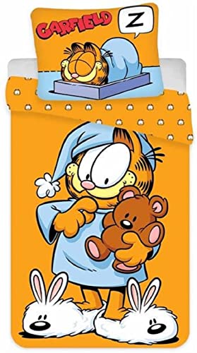 BrandMac Garfield Wende Bettwäsche, 80 x 80 cm + 135 x 200 cm, Blau