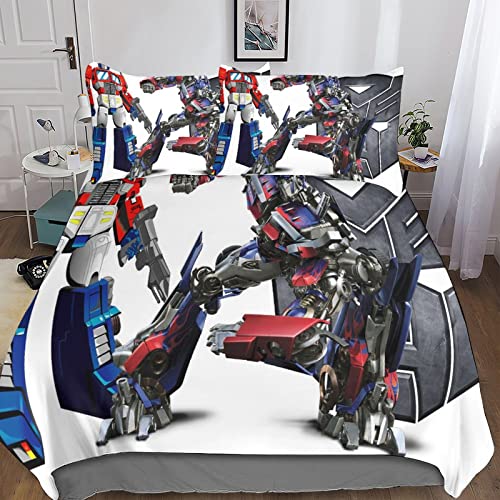 Transformers Bettwäsche Set Bettbezug Set Für Kinder Jungen Mädchen Weich Atmungsaktiv Microfaser Betten Set Mit Reißverschluss Und Kissenbezug 3 Teilig Sets King?220x240cm?