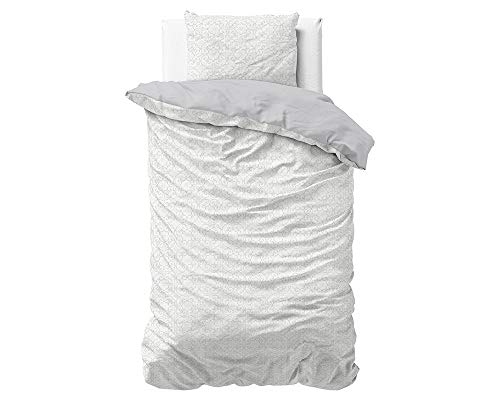 Sleeptime Bettwäsche 100% Baumwolle Walli, 135 x 200cm, 80 x 80cm, Weiß