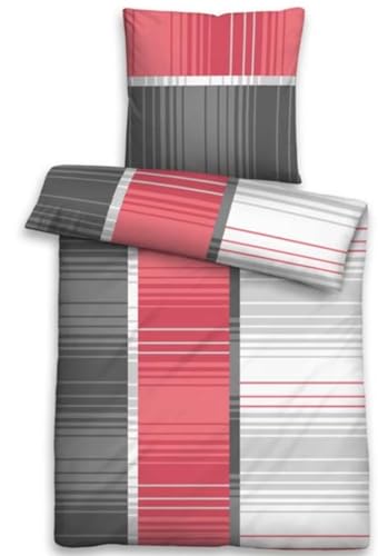 4tlg Microfaser Bettwäsche Klassisch Modern 2x 135x200 cm + 2x 80x80 cm 4-tlg Set Kariert in Weiß Grau Rot Anthrazit NEU mit Reißverschluss nach ÖKO-TEX Standard