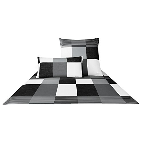 Joop! Bettwäsche Plaza Squares 4051 schwarz-weiß - 0 80x80 cm - 135x200 cm