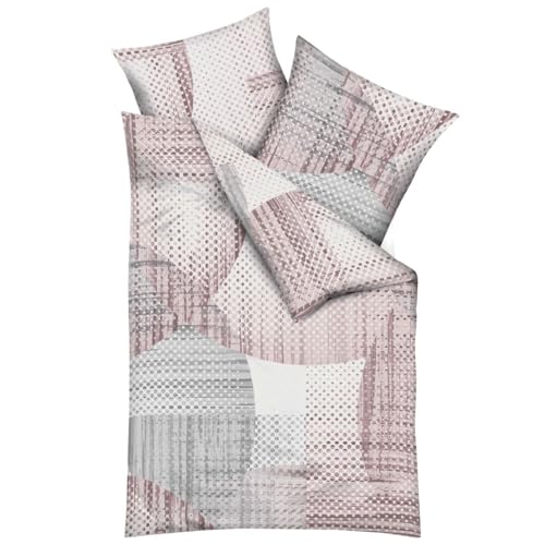 Kaeppel Feinbiber Bettwäsche Supreme 155x220 cm 25645 rosé Burgund Punkte geometrisch