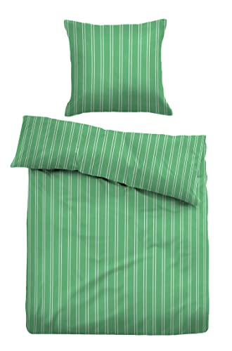 TOM TAILOR 0067694 Bettwäsche Garnitur mit Kopfkissenbezug Satin - Charles 1x 155x220 cm + 1x 80x80 cm, summergreen