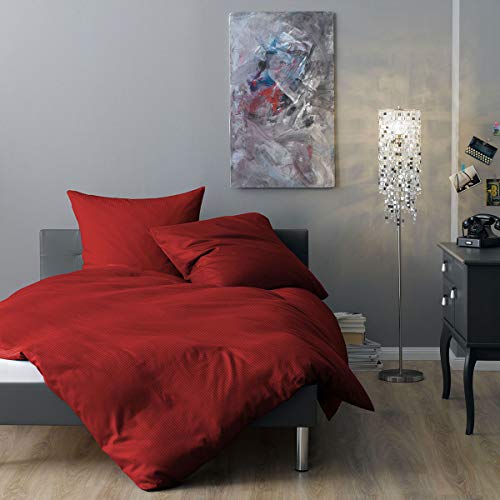 Lorena Mako-Satin Bettwäsche Venedig Burgund Kissenbezug einzeln 80x80 cm