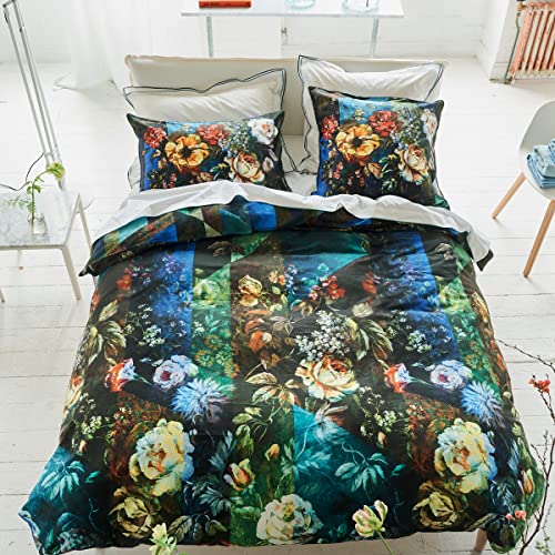 Bedruckter Bettbezug aus Baumwollsatin, Minakari, Kobaltblau, 260 x 240 cm Designers Guild